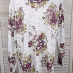 Torrid  Ragland Scoopneck Pullover Sweater Gray/Floral Print-1X Photo 0