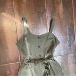 Rachel Zoe Olive Green Crepe Cotton Jumpsuit Wide leg pants - Size 10 Photo 2