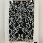 ECAILLE Paris Black and White Embroidered Lace Skirt 38 Photo 3