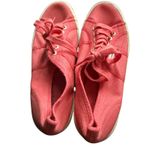 Superga  Anthropologie Canvas Sneaker Lace Up Shoes Light Pink Red Women's 9.5 Photo 2
