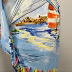 DANIELA CORTE REVOLVE Watercolor Bodycon Dress Womens Size Medium Coastal Unique White Photo 7