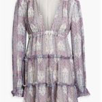 Cami NYC Venezia cutout tiered printed silk-voile mini dress long sleeves Small Photo 3