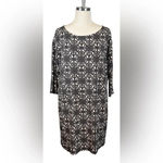Juicy Couture  BLACK AND WHITE‎ GEOMETRIC MEDALLION PRINT SHEATH DRESS SIZE LARGE Photo 1