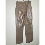 Abercrombie & Fitch A & F Beige Gray Faux Leather 90’s Straight Ultra High Rise Pants EUC Sz 28/6L Photo 5