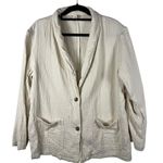 a.n.a Beige Slub Cotton Long Sleeve Pockets Lightweight Casual Blazer XL NWOT Photo 0