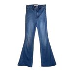 Free People  Women's Blue Highrise Medium Wash Flared‎ Bell Bottom Jeans 26 Photo 1