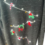 Karen Scott  Metallic Black Christmas Sweater with Sparkle size XL Photo 2