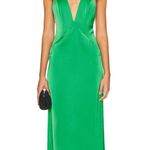 Katie May  Holly Satin Maxi Gown Emerald Green XS NEW $298 Revolve Photo 1