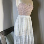White Fox Boutique sheer Polka Dot maxi Dress in cream and White Photo 11