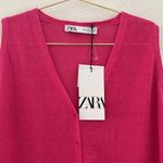 ZARA  Linen Blend Oversized Button-Down Vest Photo 5