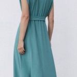 ZARA Green Belted Wrap Casual Maxi Dress Photo 5