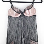 Victoria's Secret VTG Victoria’s Secret black & pink laced teddy‎ Photo 0