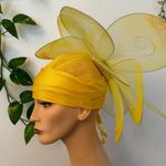Handmade yellow floral hat. This hat was made for the stage in the theater. Photo 3