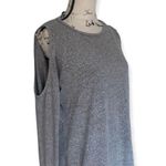 Design Lab Lord & Taylor SZ L grey cold shoulder pullover sweater Photo 0