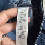 Chico's  Womens Blue Jean Denim Jacket Size 1/Medium Dark Wash Stretch Cotton Photo 6