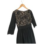 Eliza J Cocktail Skater Lace Faille Bodice Pocket Lined LBD Little Black Dress 6 Photo 8