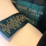 Ralph Lauren Black Corduroy Blazer w Leather Elbow Patches Black Watch Lining LG Photo 10