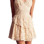 Love Shack Fancy  Hopely Sleeveless V-Neck Mini Lace Sundress Buttercream Womens 00 Photo 0