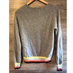 J. Society 100% Cashmere Sweater Sz medium Grey Preppy Stripped Crew Neck Gray Photo 6