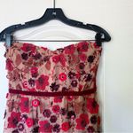 For Love & Lemons FLL Dress Beatrice Strappy Maxi Underwire Floral Red Velvet Sheer Bouquet M GUC Photo 5