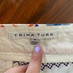 Trina Turk white with colorful embroidered Patterned Women's Shorts size 4 Photo 2