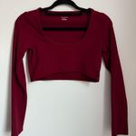 Wild Fable  Burgundy Long Sleeve Cropped Photo 1