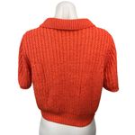 Illa Illa Women's Orange Chunky Knit Button collar Crop Polo Sweater Top Size S Photo 1
