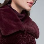 White House | Black Market NEW WHBM Long Faux Fur Vest in Cabernet Red Photo 2