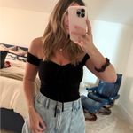 EXPRESS NWT Black Soft Contour Off the shoulder crop top Photo 5