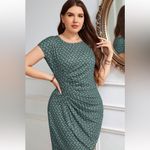 SheIn Teal Patterned Midi Dress Photo 1