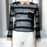 Opening Ceremony  Sheer Lace Blouse in Black, Size S Photo 0