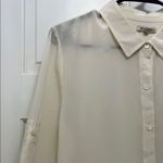 Broadway & Broome 100% Silk Elegant Cream Button Up Shirt Photo 3