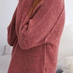 Aerie Size M Sweater Boucle Wool Blend Oversized Dusty Rose Pink Long Sleeve Photo 0