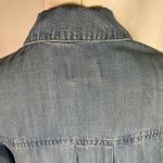 Andrea Jovine Andrea‎ Jovine Chambray Tencel Shirt Dress Blue Small Lightweight V-Neck Pockets Photo 5