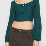 Hollister  Y2K Babydoll Cottagecore Ditzy Floral Smocked Ruched Crop Top Sz L Photo 0