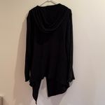 Free People  Asymmetrical Wool Blend Knit Black Hoodie Jacket Size Large Photo 6