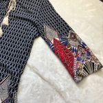 Entro  Women's 100% Rayon Boho Geometric Print Tie Neck Shirt Dress Size Medium‎ Photo 4