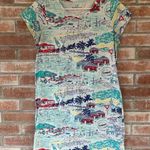 Vineyard Vines Knit T Shirt Dress Coastal Island Village Print XS Photo 0