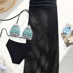 NWT AD Tribal 3 Piece Swimwear Bikini Set Women's Black M Size M Photo 1