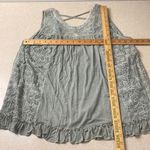 POL Tie Dye Sleeveless Grey Eyelet Faux Pearl Accent Top Blouse Large Photo 6