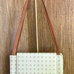 Vintage 2000s Kenzia By KU Italian Ivory Coated Canvas Leather Shoulder Bag Y2K Tan Photo 0