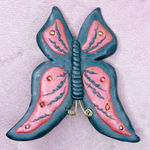 691. Terra Cotta and Black Butterfly Brooch Insect Clay Photo 2