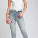 Pistola  Nico Light Blue Distressed High Rise Mom Jeans Photo 0