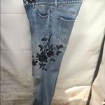 PacSun  Floral Embroidered Distressed Denim Mom Jeans Elevated Modern Style Photo 7