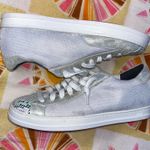 P448  sliver & snakeskin sneakers Photo 1