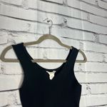 Happily Grey Black Ribbed Sleeveless Bodysuit Sz M Snap Photo 2