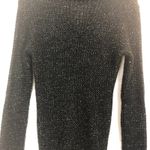 Derek Heart Y2K Cowl Neck Metallic Black Knit Sweater Size M Photo 6