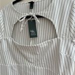 Wild Fable Women’s Short Sleeve Mini Shift Dress NWT Size XL White Black Stripe Photo 2