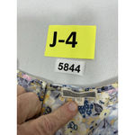 Pleione Womans Pullover Puffy Sleeve Blouse Large Pastel Floral Short Sleeve Photo 2