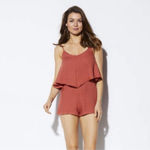 Bishop and Young White Textured Layered Flounce Romper Women’s Size L Photo 7